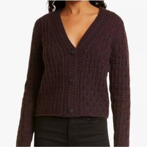 Vince - Women’s Knit Cardigan, Purple, XXS